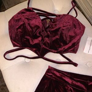 Mystique two piece velvet set